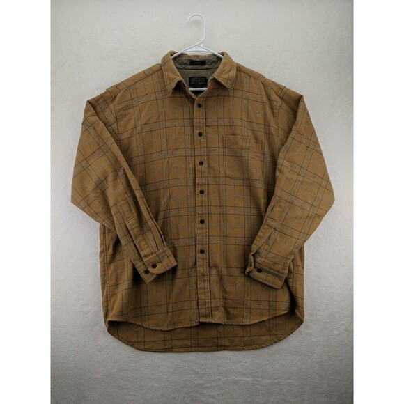 Pendleton "Lodge" 100% Virgin Wool Long Sleeve Button Up Flannel Plaid Mens XL - Picture 1 of 12